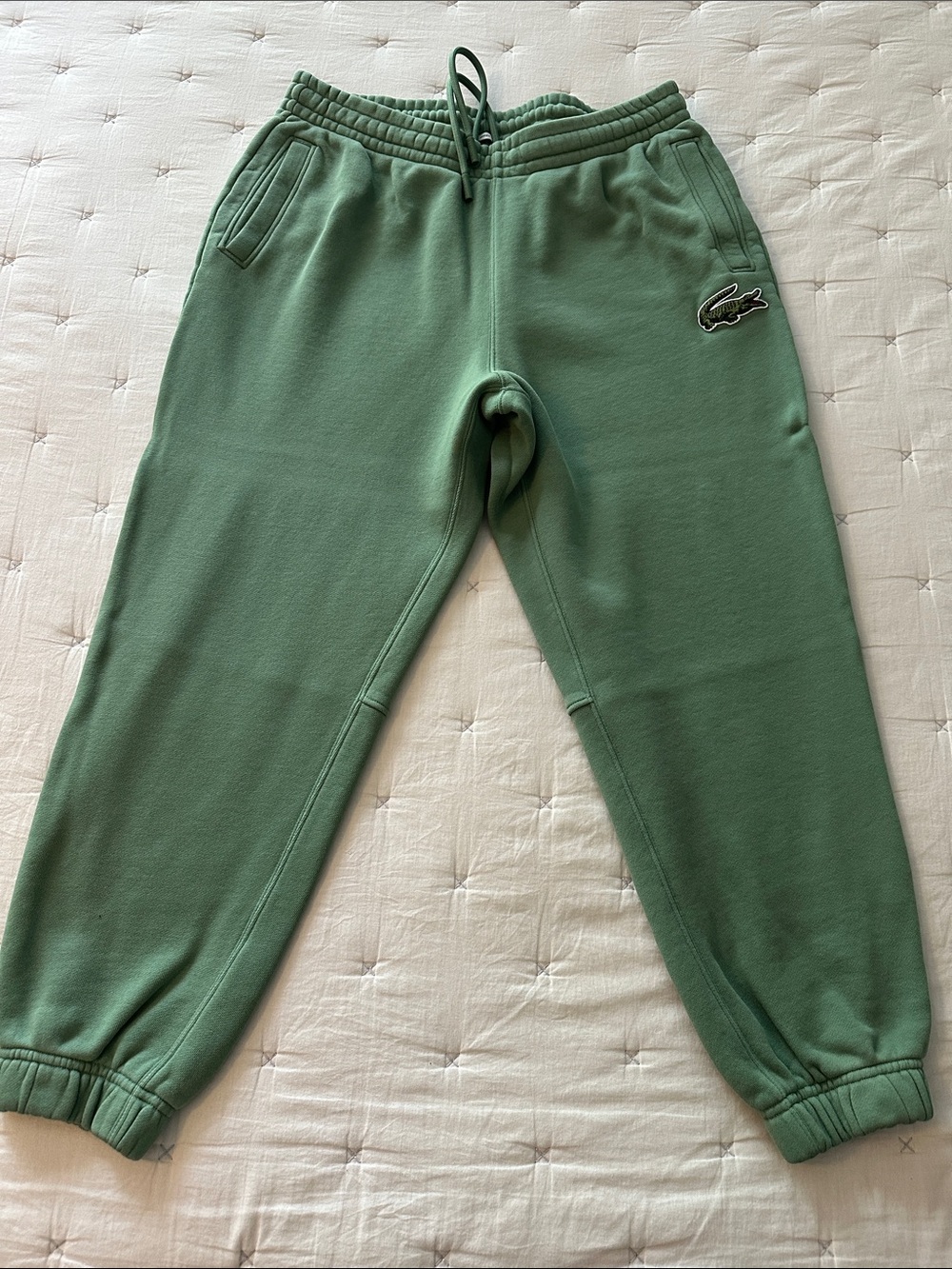 Lacoste Sage Green Logo Joggers - Picture 2 of 8